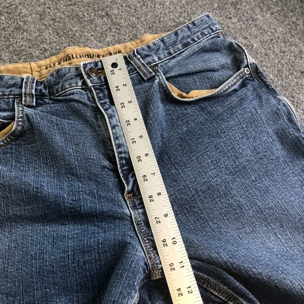 Duluth Trading Jeans Men 32x30 Blue Ballroom Double Flex Carpenter Work Stretch - Picture 5 of 10